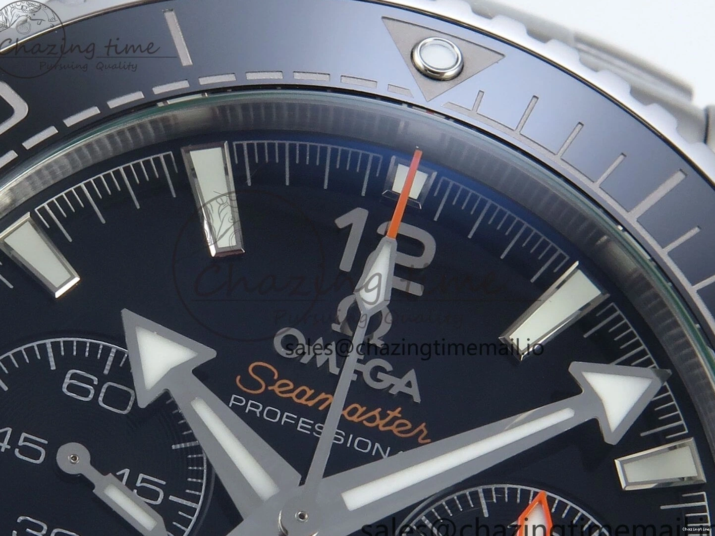 1231 FreshLook Planet Ocean Master Chronometer 600M 45.5mm SS SCF 1:1 Best Edition Black Bezel Black Dial on SS Bracelet A9900 Super Clone 7675